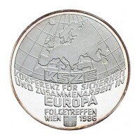 Ausztria,500 schilling 1986 - KSZE találkozó Bécs aUNC+ ezüst 24g925