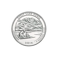 USA,quarter dollar 2014 S - Great Sand Dunes aUNC+ nikkel