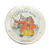 Kuba,1 peso 1995 - A Karib-tenger kalózai - Kidd kapitány UNC nikkel