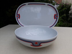 Retro Alföldi porcelán Menza mintás köretes és pecsenyés tál