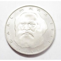 Németország,5 mark 1983 J - Karl Marx aUNC+ nikkel