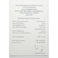 Magyarország,50000 forint 2004 PP - Csatlakozás az Európai Unióhoz - Arany - Certifikáció