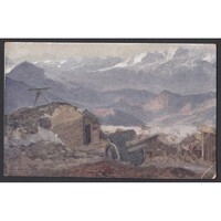 Ausztria,Olasz front - Tüzérségi állás a Sugana-völgyben 1915