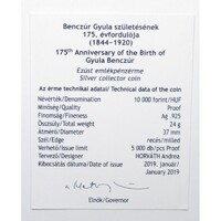 Magyarország,10000 forint 2019 PP - Benczúr Gyula - Certifikáció