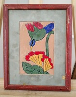 Tűzzománc kép 20x25 cm kerettel
