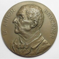 Ausztria,Franz Xaver Pawlik: Dr. Anton Bruckner zeneszerző emlékplakett 1842-1896 aUNC+ bronz 50mm