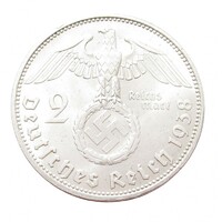 Németország,2 reichsmark 1938 J aUNC+ ezüst 8g625