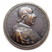 Olaszország,VI. Piusz pápa, mint a trebiai dolog- és fegyház építtetőjének tiszteletére 1787 EF bron