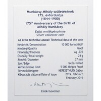 Magyarország,10000 forint 2019 PP - Munkácsy Mihály - Certifikáció