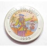 Kuba,1 peso 1995 - A Karib-tenger kalózai - Feketeszakáll UNC nikkel