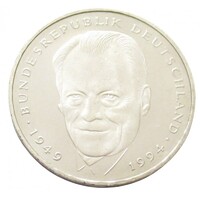Németország,2 mark 1994 J - Willy Brandt kancellár aUNC+ nikkel