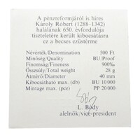 Magyarország,500 forint 1992 - Károly Róbert - Certifikáció