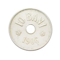 Románia,10 bani 1906 EF+ nikkel