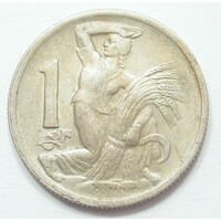 Csehszlovákia,1 koruna 1946 aUNC+ nikkel