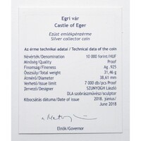 Magyarország,10000 forint 2018 PP - Egri vár - Certifikáció