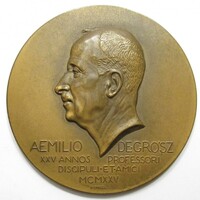 Magyarország,Kisfaludy Stróbl Zsigmond: Grósz Emil szemész 1925 EF+ bronz 140.74g80mm