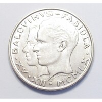 Belgium,50 francs 1960 - Baoduin király házassága aUNC+ ezüst 12.50g835