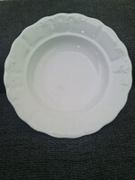 Antik Zsolnay porcelán mélytányér - ritka, régi pajzspecsétes jelzéssel - 23,5 cm