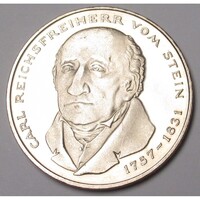 Németország,5 mark 1981 G PP - Carl Reichsfreiherr Vom Stein poéitikus aUNC+ nikkel