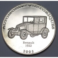 Kongó,10 francs 2003 PP - Történelmi autók - Renault 1922 UNC nikkel