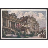 Magyarország,Budapest I. - Királyi várpalota és Jenő főherceg szobor 1915