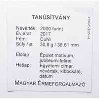 Magyarország,2000 forint 2017 - Pécsi Tudományegyetem - MÉF Certifikáció