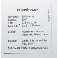 Magyarország,5000 forint 2017 PP - Lajtha lászló- MÉF Certifikáció