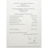 Magyarország,5000 forint 2004 - Athéni Olimpia - Certifikáció