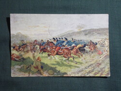 Képeslap,első világháború,8-as Dragonosok hősi ütközete, katona,huszár ,1915-