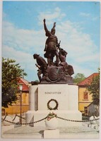 Képeslap, Eger, Dobó István szobra, fotó: Bakonyi  (P2)