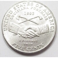 USA,5 cents 2004 D - Louisiana Purchase aUNC+ nikkel