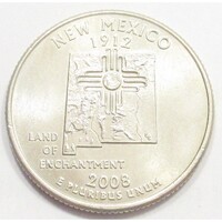 USA,quarter dollar 2008 P - New Mexico aUNC+ nikkel