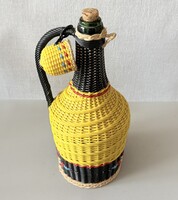 Retro Woven Glass Bottle – Like New, Perfect Collector's Condition (30 cm)