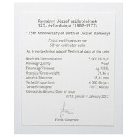 Magyarország,5000 forint 2012 PP - Reményi József - Certifikáció