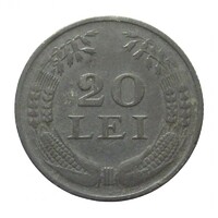 Románia,20 lei 1942 VF+ cink