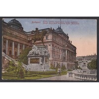Hungary, Budapest I. - Royal Castle Garden Detail with Prince Jenő's Statue 1918