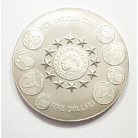 Libéria,5 dollars 2004 PP - Új vatikáni érmék UNC nikkel