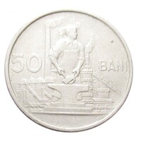 Románia,50 bani 1955 EF+ nikkel