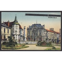 Délvidék,Szabadka - Csokonai tér a Nemzeti kaszinóval 1922
