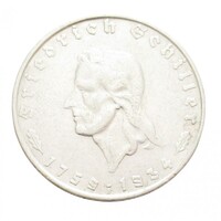 Németország,2 reichsmark 1934 F - Friedrich Schiller EF ezüst 8g625