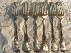 EVŐESZKÖZ - 6 db - W.MF - PATENT- 90 jelzés - EZÜSTÖZÖTT - MONOGRAMOS - VILLA -  HIBÁTLAN