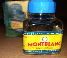 1950-60S' MONTBLANC nro 18 KIRÁLYKÉK tintásüveg KÉK PLASZTIK ZÁRÓKUPAKKAL RITKA JÓ ÁLLAPOT DOBOZÁVAL