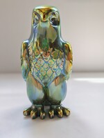 Nagy méretű eredeti Zsolnay eozin bagoly – Nádor Judit – 17 cm – hibátlan