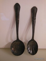 EVŐESZKÖZ - 2 db - EZÜSTÖZÖTT - JELZETT - ANTIK - KANÁL  - 15 x 4,5 cm - 14 x 3,5 cm - HIBÁTLAN
