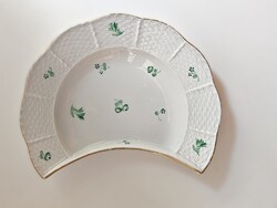 Herendi Hecsedi (TEV) félhold alakú porcelán csontostál