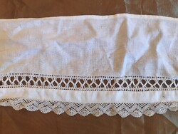 POLCCSÍK - HÍMZETT - KÉZIMUNKA - 98 x 17 cm - LENVÁSZON - RÉGI