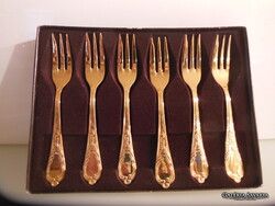 CUTLERY - 6 pcs - NEW - GILDED - 23 karat - FORK - ROKOKÓ - 16 x 2.5 cm