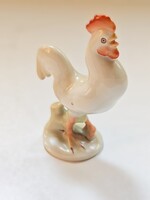 Herendi kézzel festett porcelán fehér kakas figura – 2142 – 7,5 cm