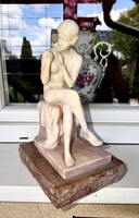 Szecessziós Alabástrom  szobor Járay Sándor  alkotása 1910-20  körüli Goldscheider Wien