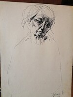 Józsa János festőművész és grafikusművész Édesanyám portréja 8